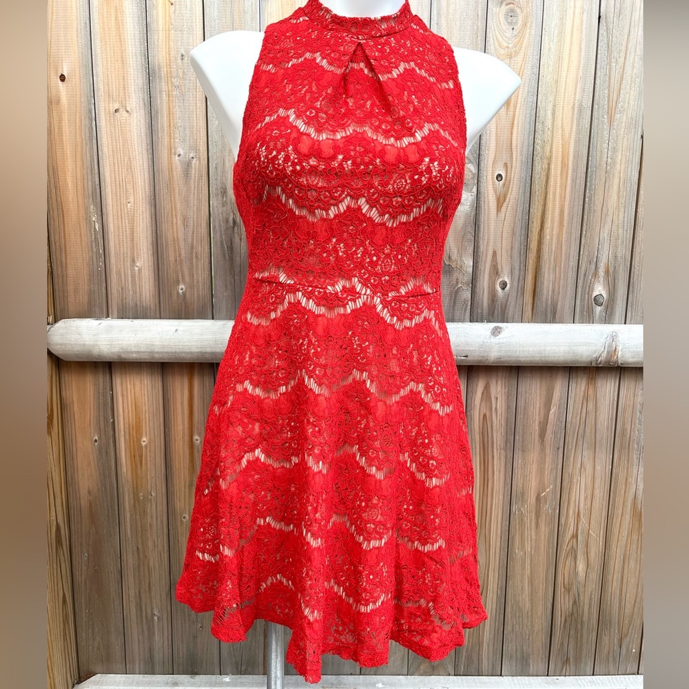 FINAL PRICE: Love, Fire Red Lace Dress